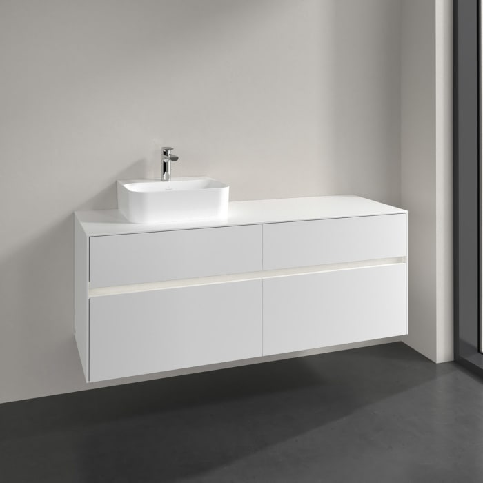 Villeroy & Boch Collaro Waschtischunterschrank 140 x 50 cm, mit 4 Auszügen und LED-Beleuchtung für Finion Waschtisch