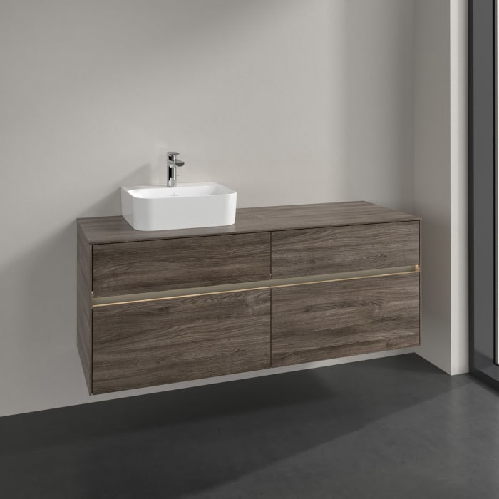Villeroy & Boch Collaro Waschtischunterschrank 140 x 50 cm, mit 4 Auszügen und LED-Beleuchtung für Finion Waschtisch