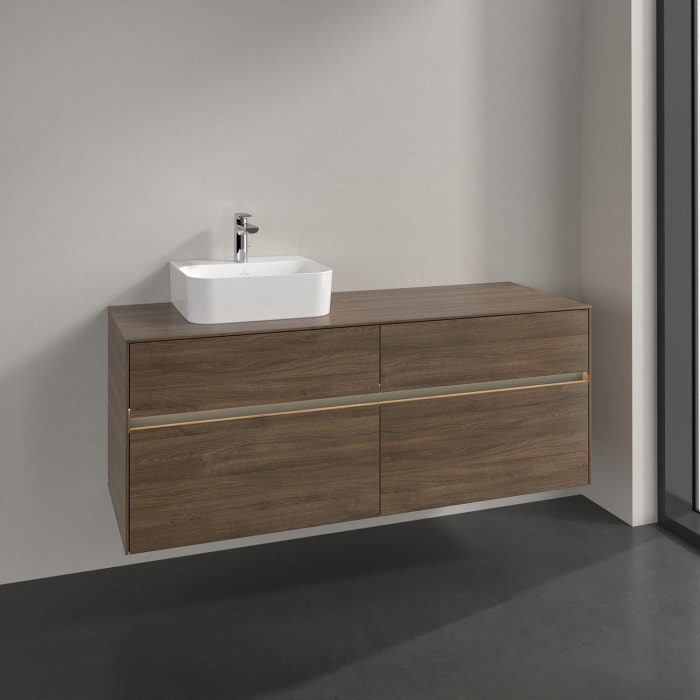 Villeroy & Boch Collaro Waschtischunterschrank 140 x 50 cm, mit 4 Auszügen und LED-Beleuchtung für Finion Waschtisch