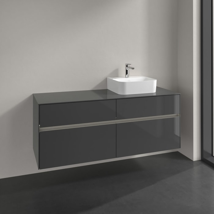 Villeroy & Boch Collaro Waschtischunterschrank 140 x 50 cm, mit 4 Auszügen und LED-Beleuchtung für Finion Waschtisch