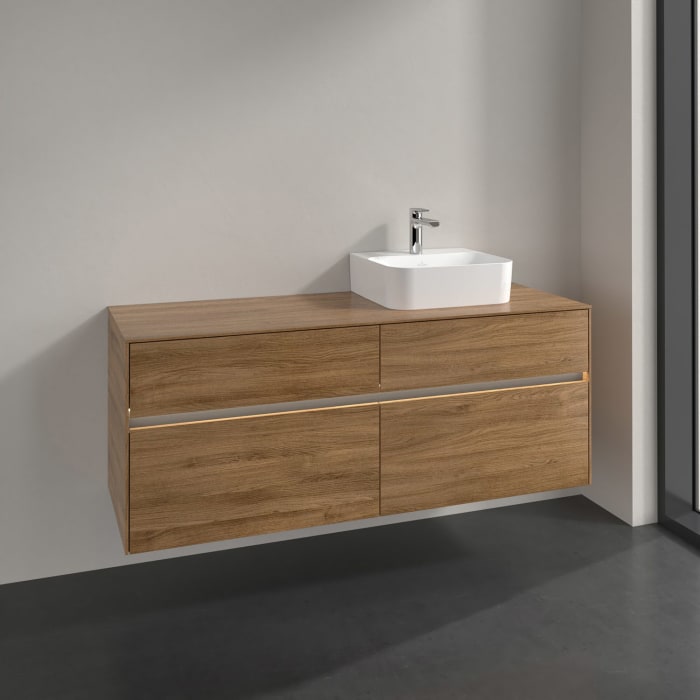 Villeroy & Boch Collaro Waschtischunterschrank 140 x 50 cm, mit 4 Auszügen und LED-Beleuchtung für Finion Waschtisch