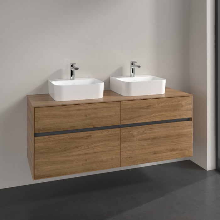 Villeroy & Boch Collaro Waschtischunterschrank 140 x 50 cm, mit 4 Auszügen für 2 Finion Waschtische