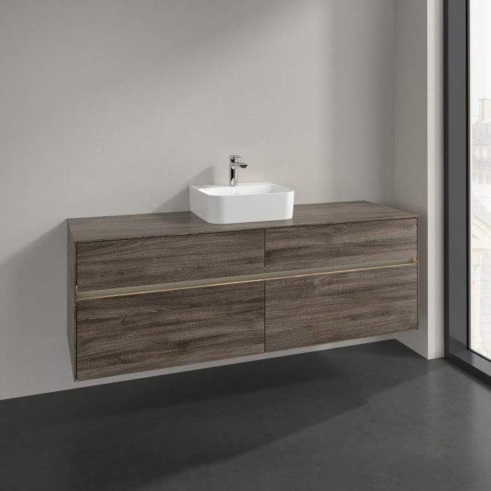 Villeroy & Boch Collaro Waschtischunterschrank 160 x 50 cm, mit 4 Auszügen und LED-Beleuchtung für Finion Waschtisch