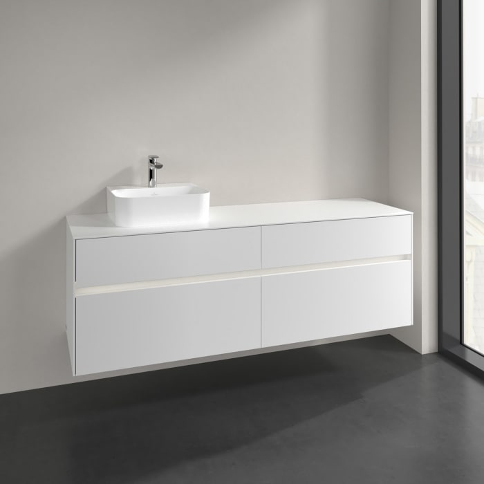 Villeroy & Boch Collaro Waschtischunterschrank 160 x 50 cm, mit 4 Auszügen und LED-Beleuchtung für Finion Waschtisch