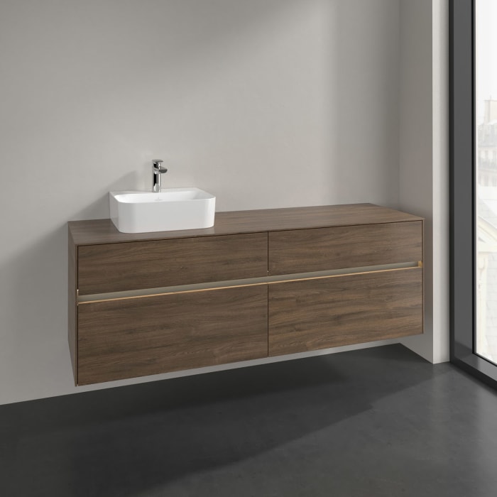 Villeroy & Boch Collaro Waschtischunterschrank 160 x 50 cm, mit 4 Auszügen und LED-Beleuchtung für Finion Waschtisch