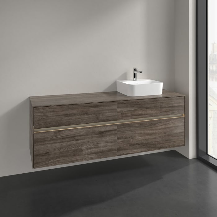 Villeroy & Boch Collaro Waschtischunterschrank 160 x 50 cm, mit 4 Auszügen und LED-Beleuchtung für Finion Waschtisch