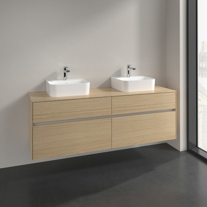 Villeroy & Boch Collaro Waschtischunterschrank 160 x 50 cm, mit 4 Auszügen für 2 Finion Waschtische