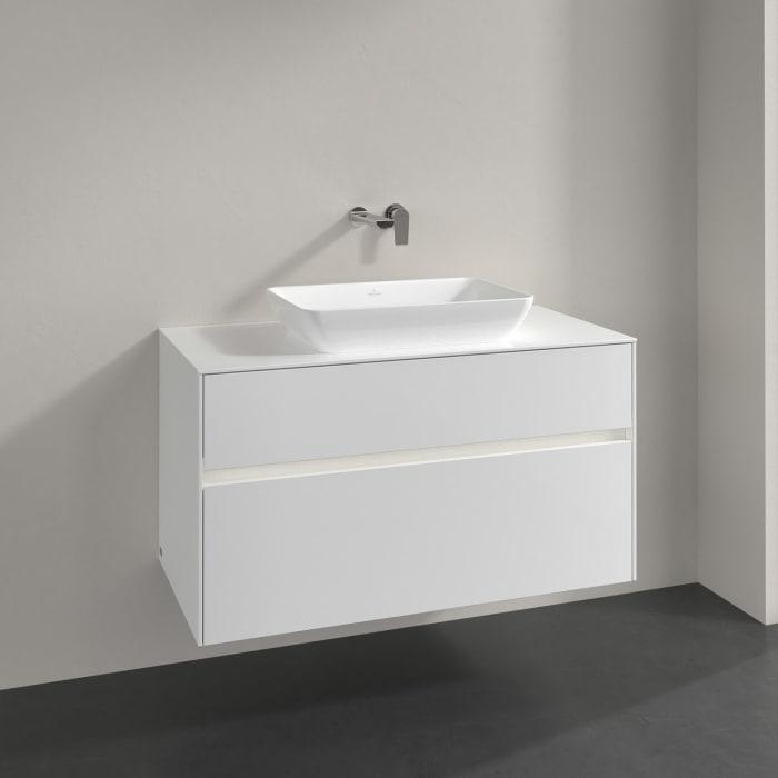Villeroy & Boch Collaro Waschtischunterschrank 100 x 50 cm, mit 2 Auszügen und LED-Beleuchtung für Venticello Waschtisch