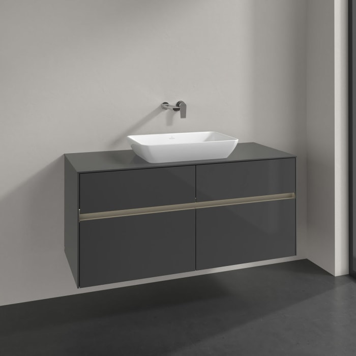 Villeroy & Boch Collaro Waschtischunterschrank 120 x 50 cm, mit 4 Auszügen und LED-Beleuchtung für Venticello Waschtisch