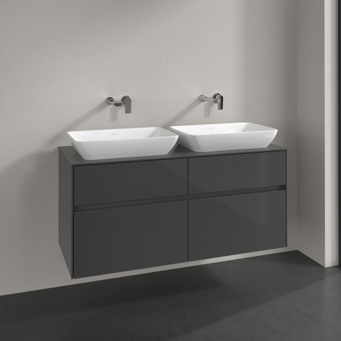 Villeroy & Boch Collaro Waschtischunterschrank 120 x 50 cm, mit 4 Auszügen für 2 Venticello Waschtische