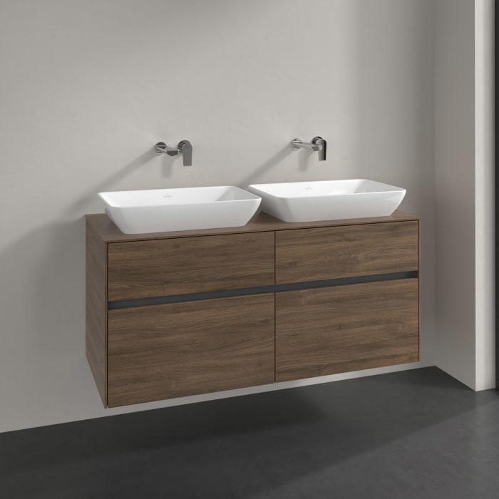 Villeroy & Boch Collaro Waschtischunterschrank 120 x 50 cm, mit 4 Auszügen für 2 Venticello Waschtische