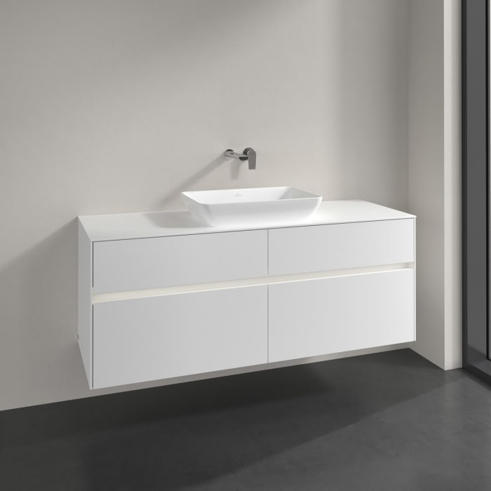 Villeroy & Boch Collaro Waschtischunterschrank 140 x 50 cm, mit 4 Auszügen und LED-Beleuchtung für Venticello Waschtisch