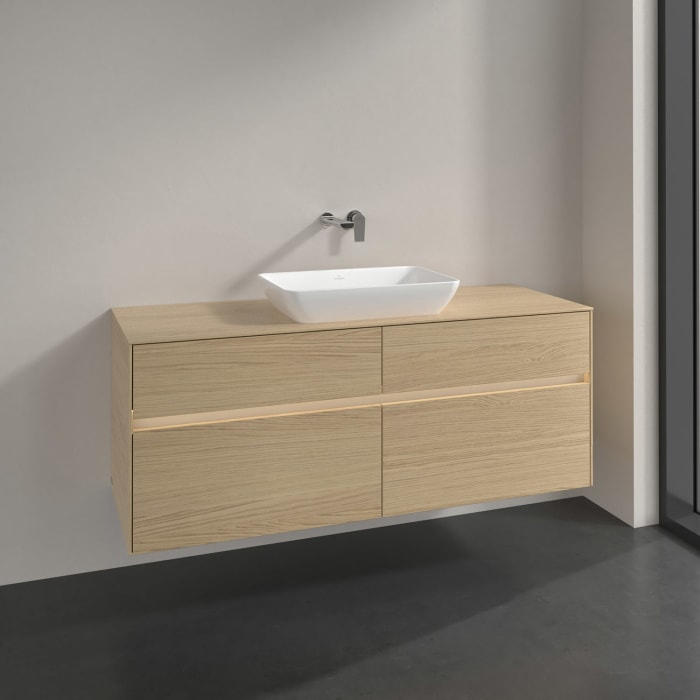 Villeroy & Boch Collaro Waschtischunterschrank 140 x 50 cm, mit 4 Auszügen und LED-Beleuchtung für Venticello Waschtisch