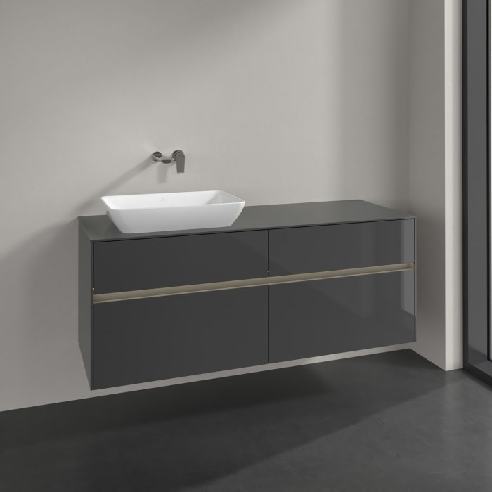 Villeroy & Boch Collaro Waschtischunterschrank 140 x 50 cm, mit 4 Auszügen und LED-Beleuchtung für Venticello Waschtisch