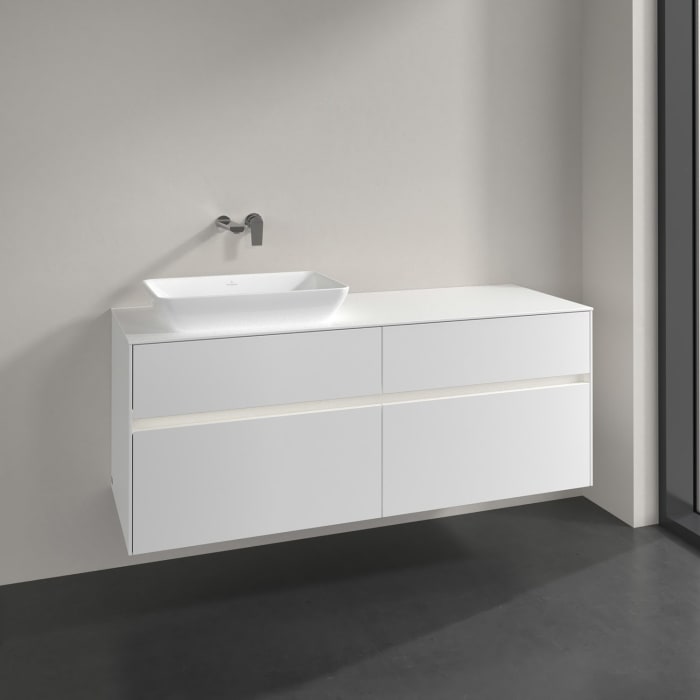 Villeroy & Boch Collaro Waschtischunterschrank 140 x 50 cm, mit 4 Auszügen und LED-Beleuchtung für Venticello Waschtisch