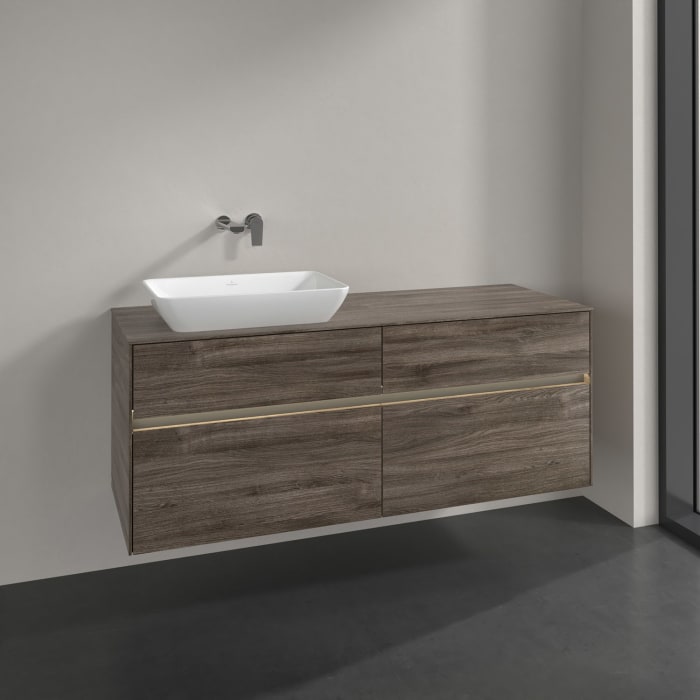 Villeroy & Boch Collaro Waschtischunterschrank 140 x 50 cm, mit 4 Auszügen und LED-Beleuchtung für Venticello Waschtisch