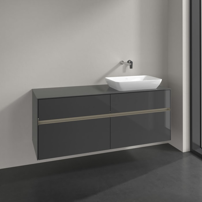 Villeroy & Boch Collaro Waschtischunterschrank 140 x 50 cm, mit 4 Auszügen und LED-Beleuchtung für Venticello Waschtisch