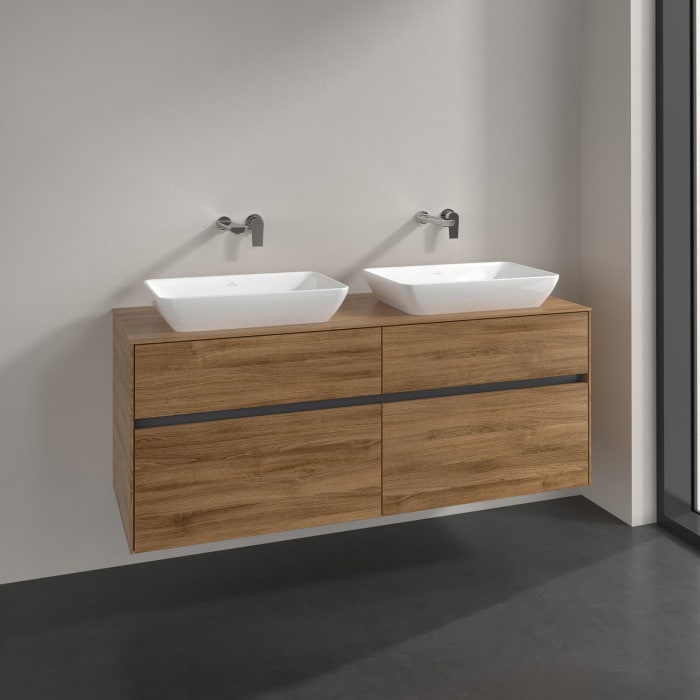 Villeroy & Boch Collaro Waschtischunterschrank 140 x 50 cm, mit 4 Auszügen für 2 Venticello Waschtische