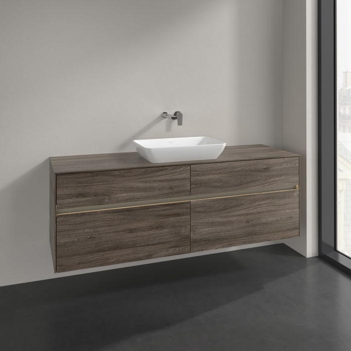 Villeroy & Boch Collaro Waschtischunterschrank 160 x 50 cm, mit 4 Auszügen und LED-Beleuchtung für Venticello Waschtisch