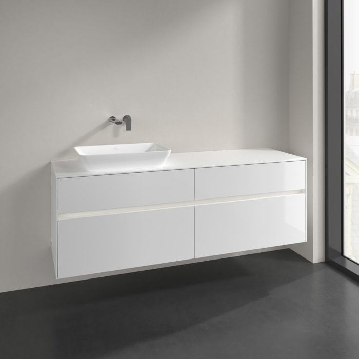 Villeroy & Boch Collaro Waschtischunterschrank 160 x 50 cm, mit 4 Auszügen und LED-Beleuchtung für Venticello Waschtisch