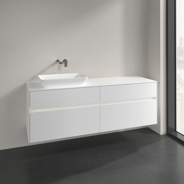 Villeroy & Boch Collaro Waschtischunterschrank 160 x 50 cm, mit 4 Auszügen und LED-Beleuchtung für Venticello Waschtisch