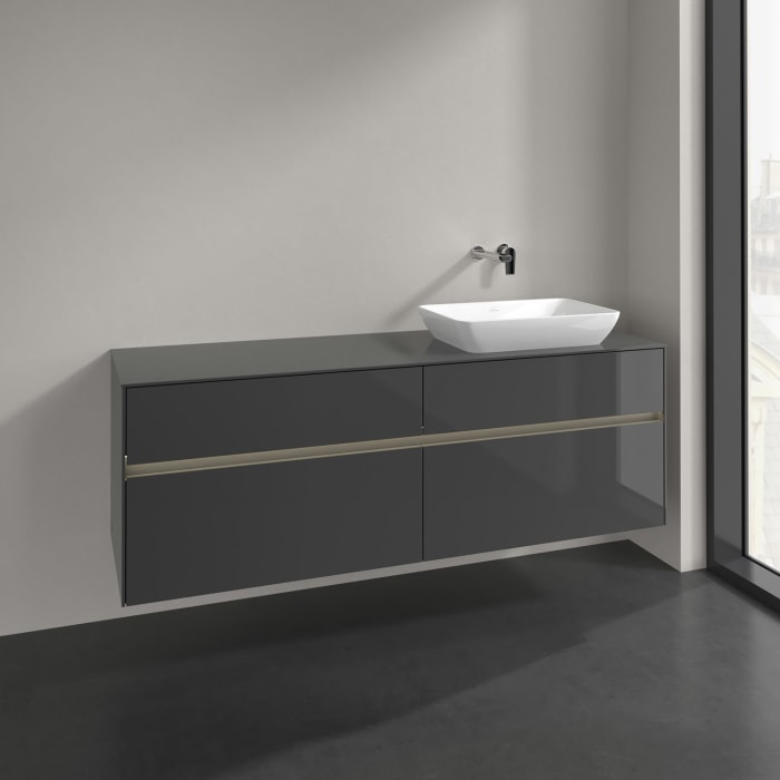 Villeroy & Boch Collaro Waschtischunterschrank 160 x 50 cm, mit 4 Auszügen und LED-Beleuchtung für Venticello Waschtisch