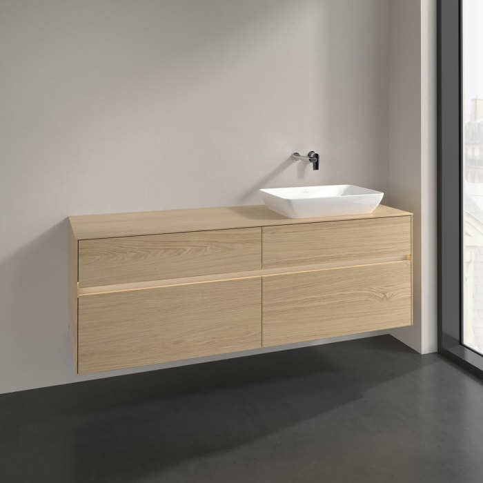 Villeroy & Boch Collaro Waschtischunterschrank 160 x 50 cm, mit 4 Auszügen und LED-Beleuchtung für Venticello Waschtisch