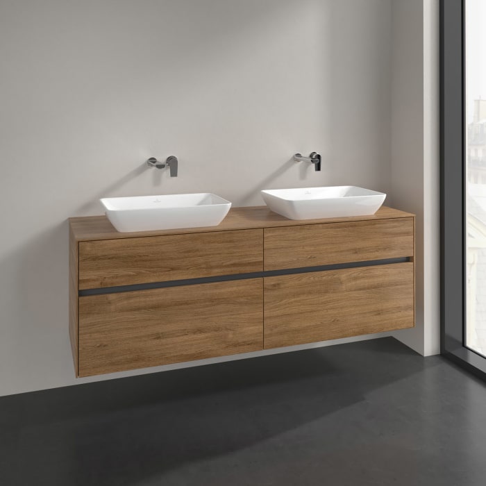 Villeroy & Boch Collaro Waschtischunterschrank 160 x 50 cm, mit 4 Auszügen für 2 Venticello Waschtische