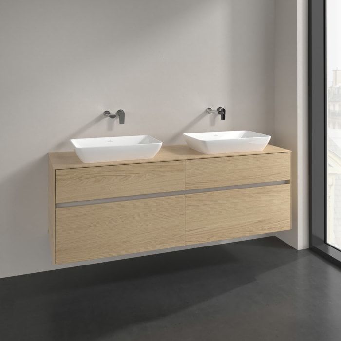 Villeroy & Boch Collaro Waschtischunterschrank 160 x 50 cm, mit 4 Auszügen für 2 Venticello Waschtische