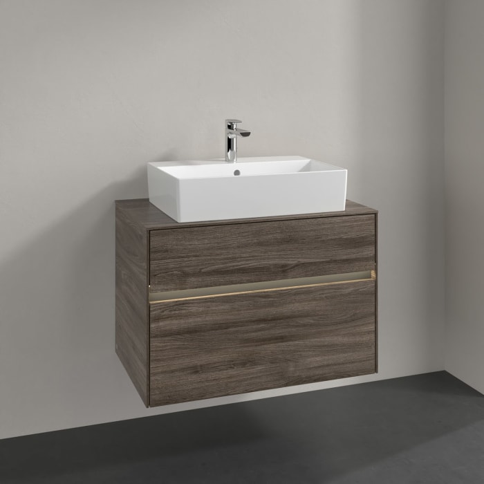 Villeroy & Boch Collaro Waschtischunterschrank 80 x 50 cm, mit 2 Auszügen und LED-Beleuchtung