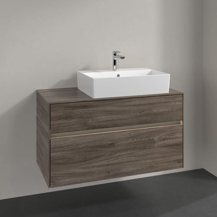 Villeroy & Boch Collaro Waschtischunterschrank 100 x 50 cm, mit 2 Auszügen und LED-Beleuchtung