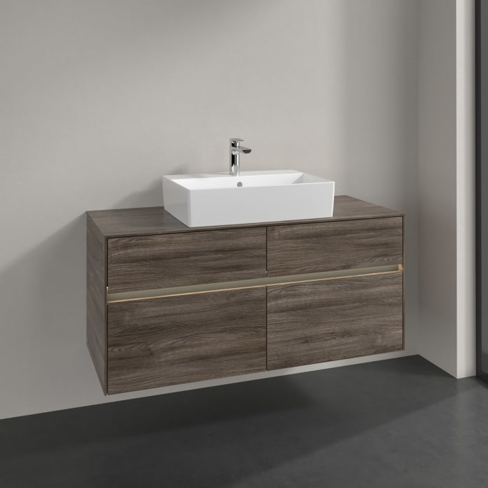 Villeroy & Boch Collaro Waschtischunterschrank 120 x 50 cm, mit 4 Auszügen und LED-Beleuchtung