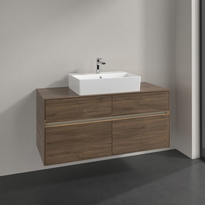 Villeroy & Boch Collaro Waschtischunterschrank 120 x 50 cm, mit 4 Auszügen und LED-Beleuchtung