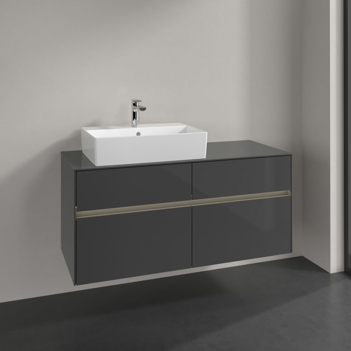 Villeroy & Boch Collaro Waschtischunterschrank 120 x 50 cm, mit 4 Auszügen und LED-Beleuchtung