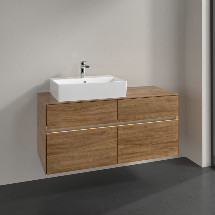 Villeroy & Boch Collaro Waschtischunterschrank 120 x 50 cm, mit 4 Auszügen und LED-Beleuchtung