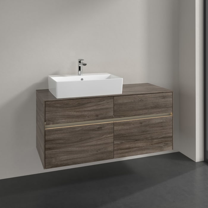 Villeroy & Boch Collaro Waschtischunterschrank 120 x 50 cm, mit 4 Auszügen und LED-Beleuchtung