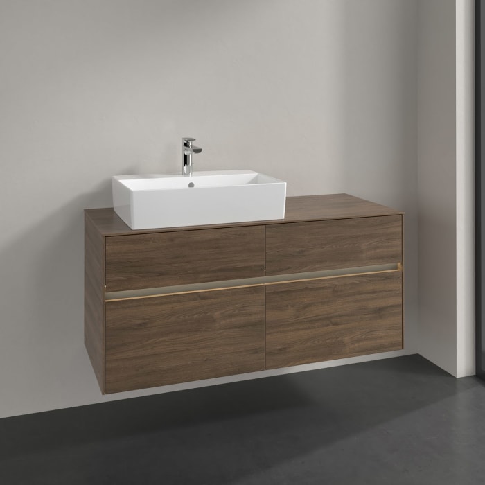 Villeroy & Boch Collaro Waschtischunterschrank 120 x 50 cm, mit 4 Auszügen und LED-Beleuchtung