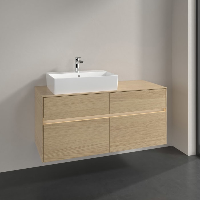 Villeroy & Boch Collaro Waschtischunterschrank 120 x 50 cm, mit 4 Auszügen und LED-Beleuchtung