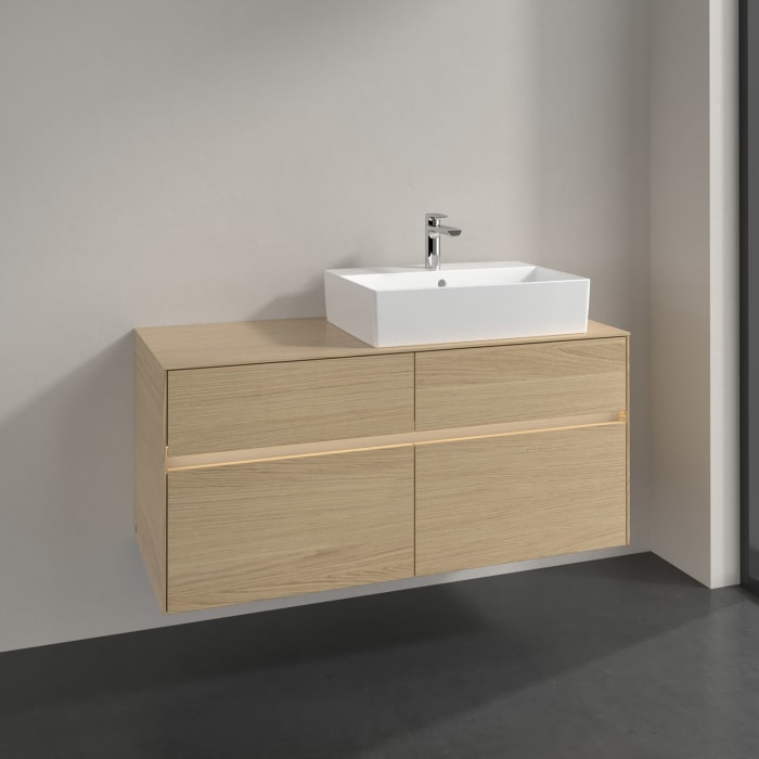 Villeroy & Boch Collaro Waschtischunterschrank 120 x 50 cm, mit 4 Auszügen und LED-Beleuchtung