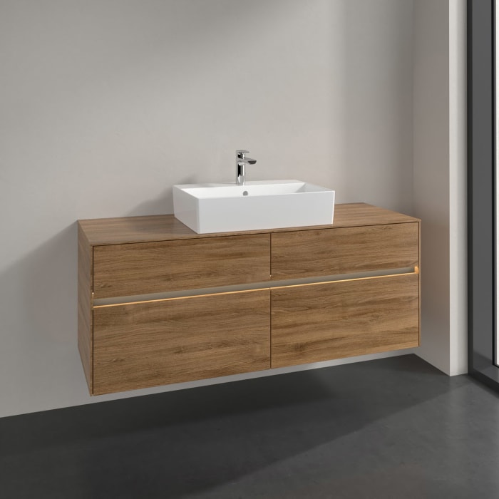 Villeroy & Boch Collaro Waschtischunterschrank 140 x 50 cm, mit 4 Auszügen und LED-Beleuchtung