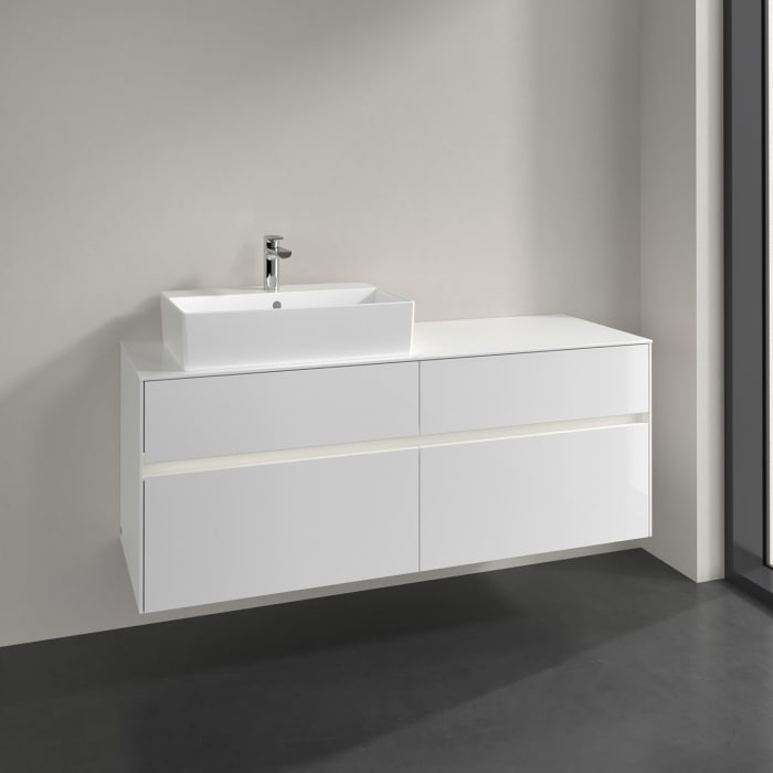 Villeroy & Boch Collaro Waschtischunterschrank 140 x 50 cm, mit 4 Auszügen und LED-Beleuchtung
