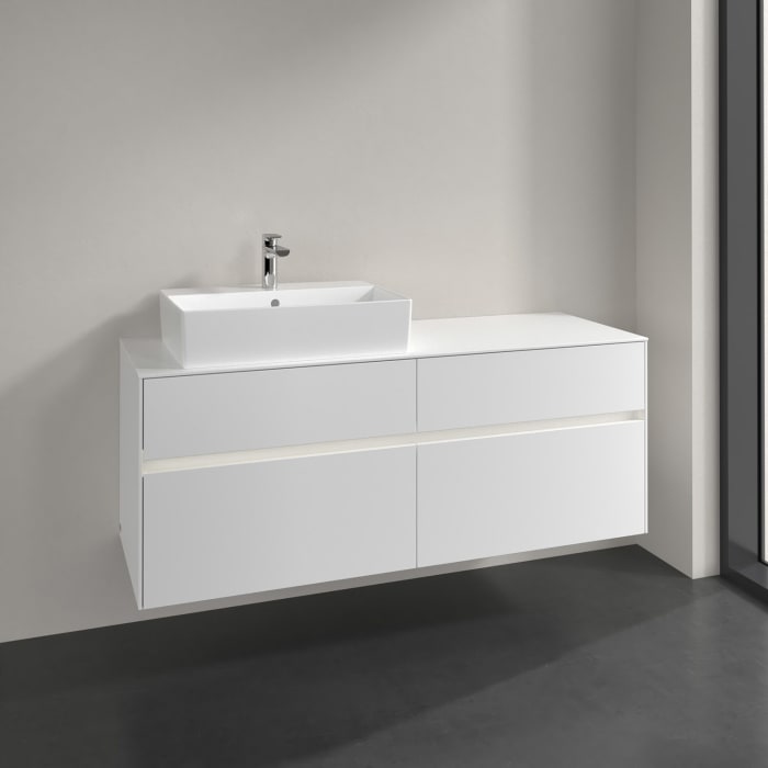 Villeroy & Boch Collaro Waschtischunterschrank 140 x 50 cm, mit 4 Auszügen und LED-Beleuchtung