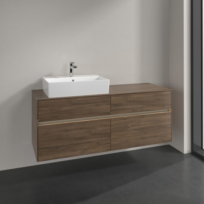 Villeroy & Boch Collaro Waschtischunterschrank 140 x 50 cm, mit 4 Auszügen und LED-Beleuchtung