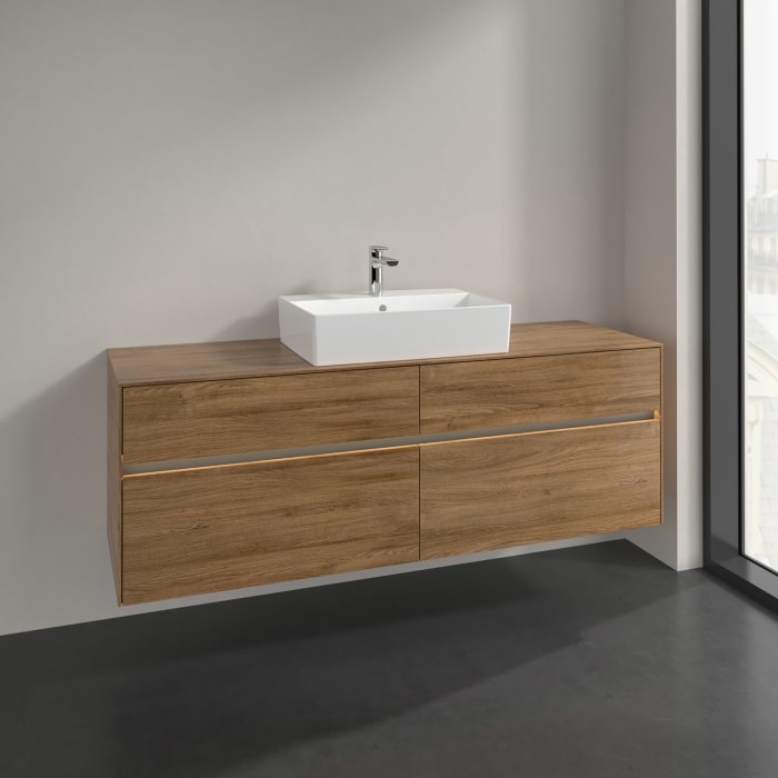 Villeroy & Boch Collaro Waschtischunterschrank 160 x 50 cm, mit 4 Auszügen und LED-Beleuchtung