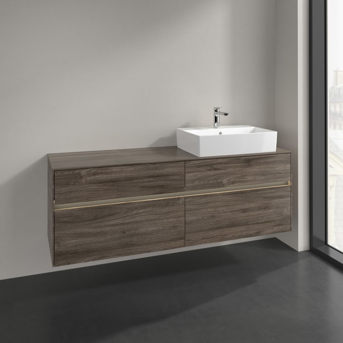 Villeroy & Boch Collaro Waschtischunterschrank 160 x 50 cm, mit 4 Auszügen und LED-Beleuchtung