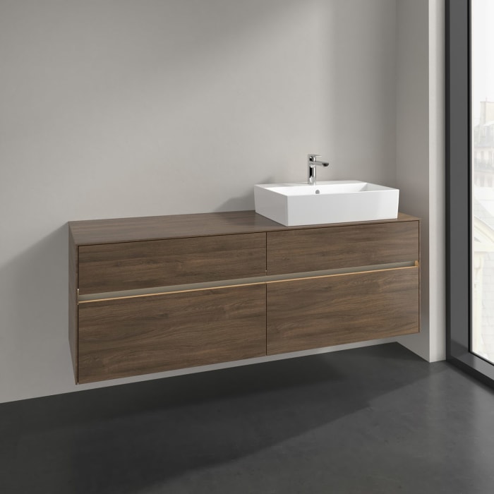 Villeroy & Boch Collaro Waschtischunterschrank 160 x 50 cm, mit 4 Auszügen und LED-Beleuchtung