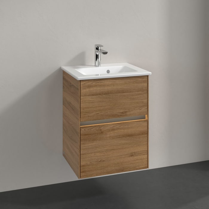 Villeroy & Boch Collaro Waschtischunterschrank 47 x 40 cm, mit 2 Auszügen und LED-Beleuchtung für Venticello Waschtisch