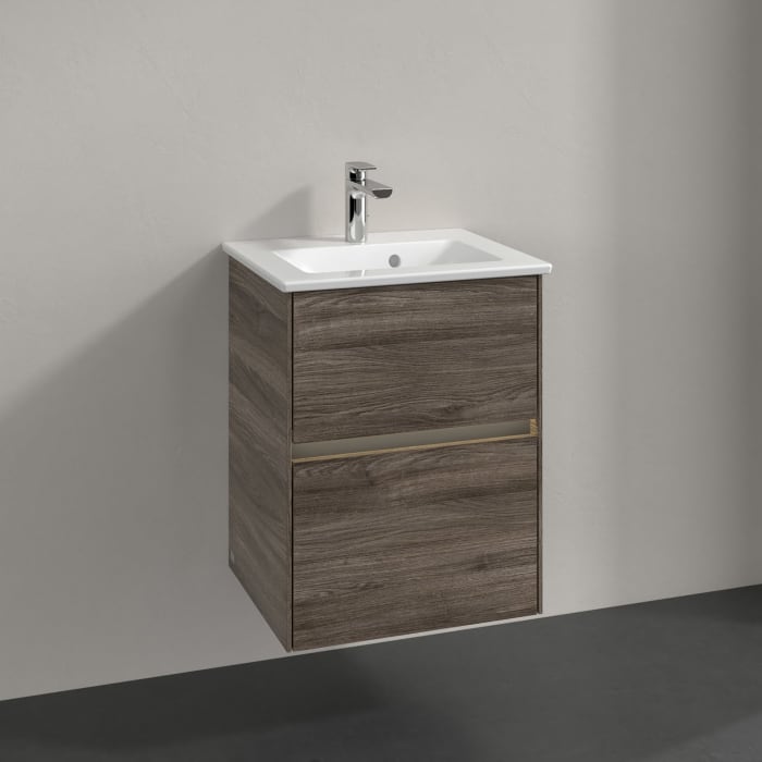 Villeroy & Boch Collaro Waschtischunterschrank 47 x 40 cm, mit 2 Auszügen und LED-Beleuchtung für Venticello Waschtisch