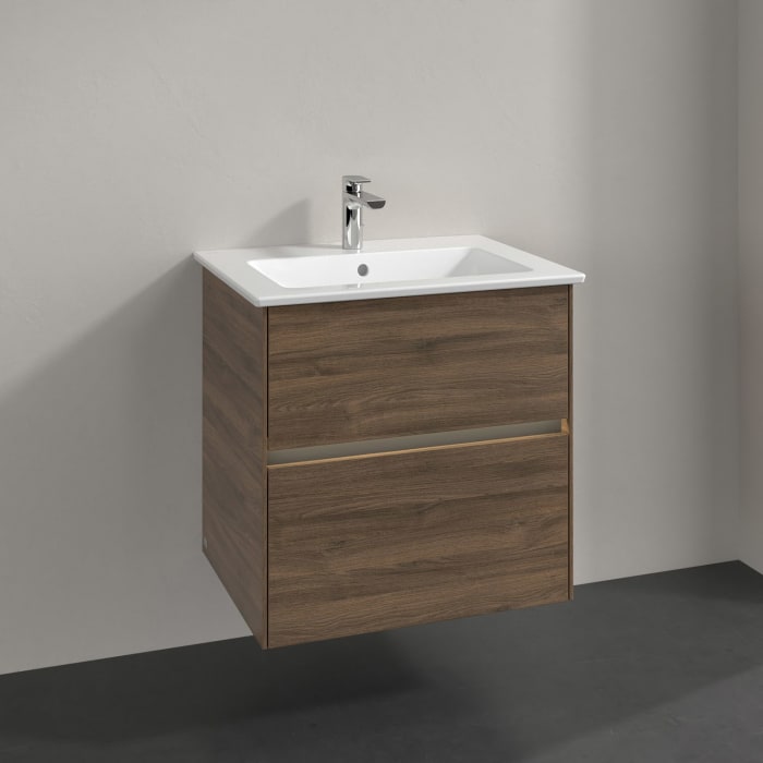 Villeroy & Boch Collaro Waschtischunterschrank 61 x 48 cm, mit 2 Auszügen und LED-Beleuchtung für Venticello Waschtisch