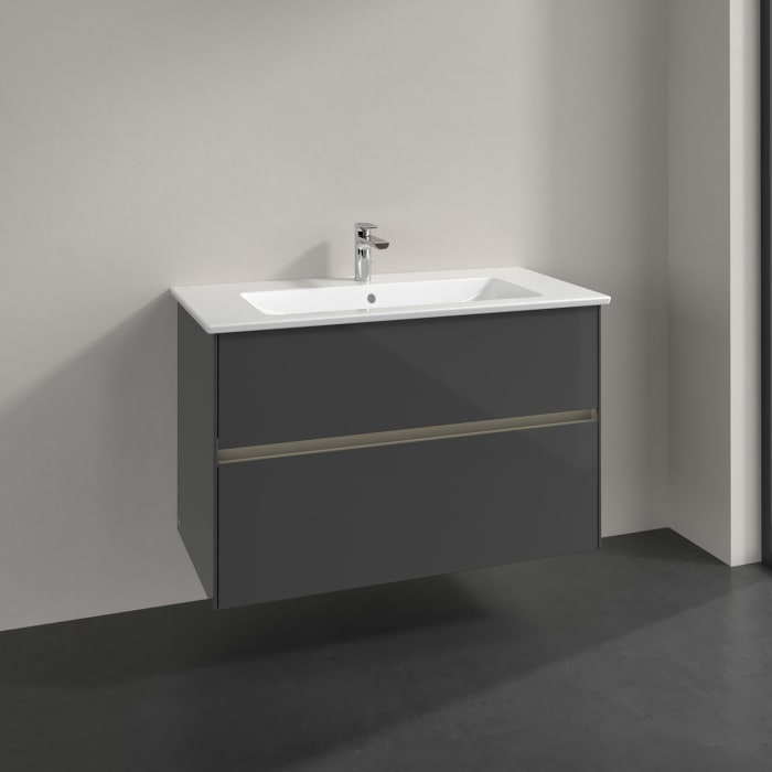 Villeroy & Boch Collaro Waschtischunterschrank 96 x 48 cm, mit 2 Auszügen und LED-Beleuchtung für Venticello Waschtisch